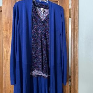 Anne Klein Royal Blue Women's Cardigan and matching shell